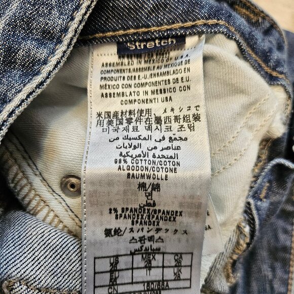 Guess Women's Blue Daredevil Boot Cut Stretch Distressed Embroidery Jeans 26 - Picture 11 of 13